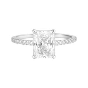 NEW ALLYANNA GIFTS women's emerald cut moissanite ring in sterling silver